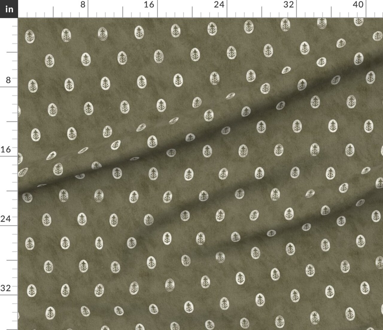 Block Floral Moss Small Custom Printed Fabric by Spoonflower Various Fabrics by the Yard or Fat Quarter 20909605